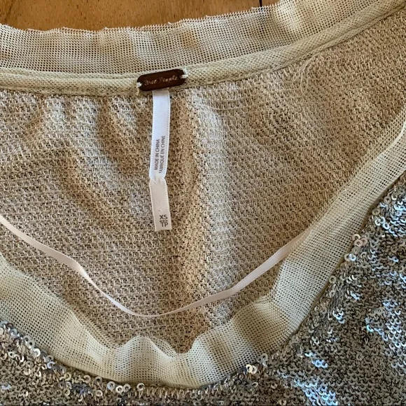 Free People Gold Sequin Crop Top - Picture 6 of 7